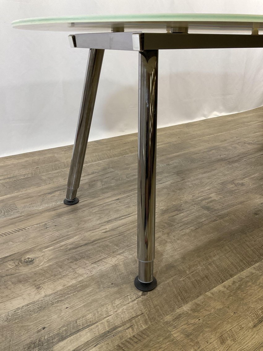 Image for Ikea Frosted White Glass Galant Desk