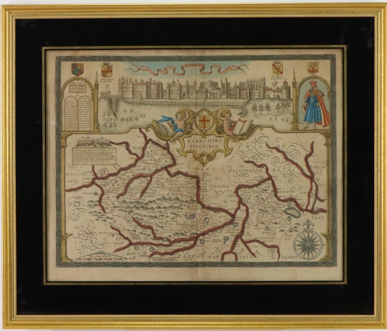 Image for Map Showing Berkshire/ Windsor Castle-John Speed-Early 17th Century