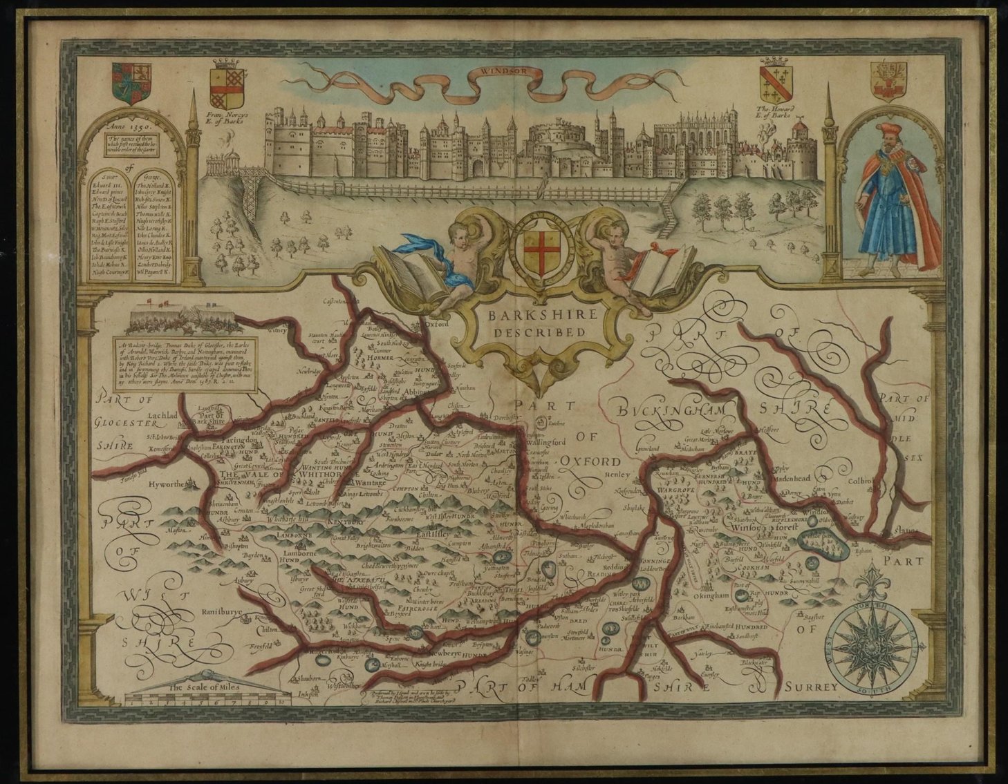Image for Map Showing Berkshire/ Windsor Castle-John Speed-Early 17th Century