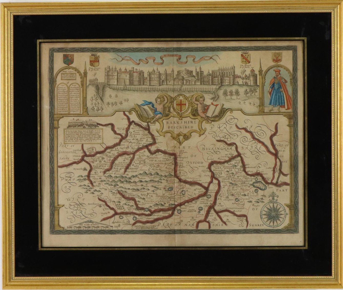 Image for Map Showing Berkshire/ Windsor Castle-John Speed-Early 17th Century