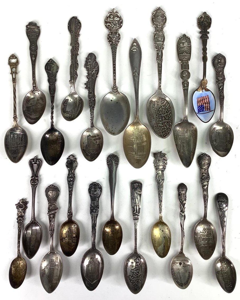 Image for Sterling Silver Souvenir Spoons