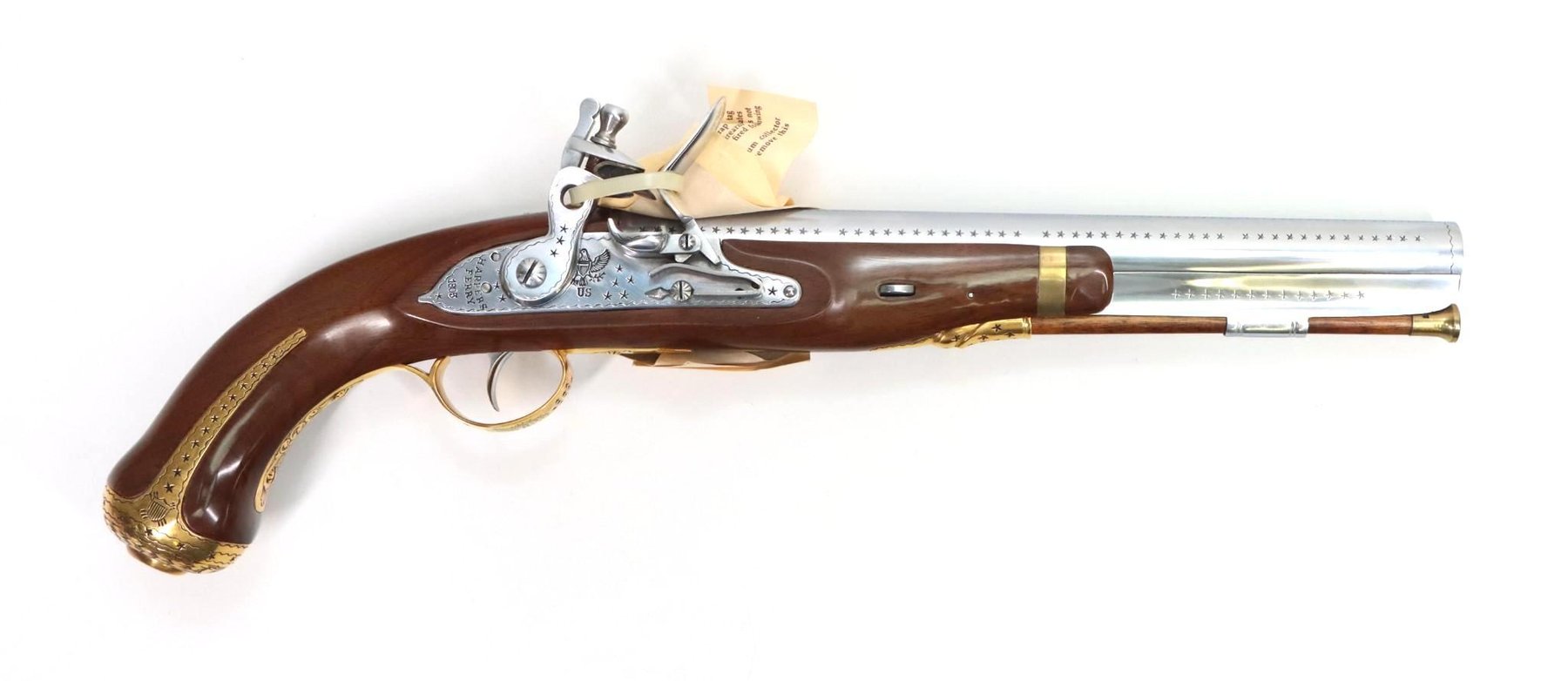 Image for Cased Pedersoli American Historical Foundation George Washington Harper's Ferry Commemorative Flintlock  Pistol
