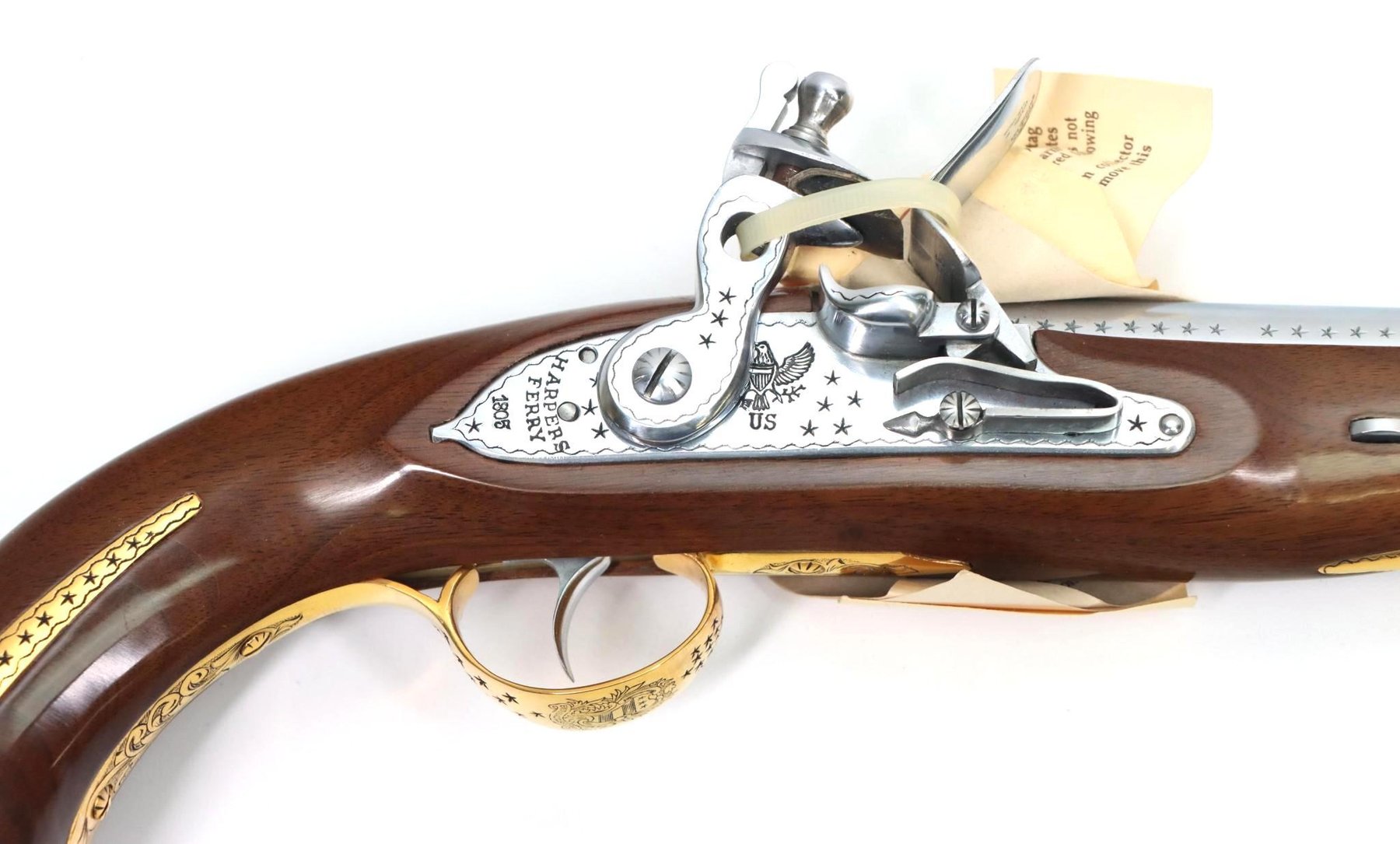 Image for Cased Pedersoli American Historical Foundation George Washington Harper's Ferry Commemorative Flintlock  Pistol