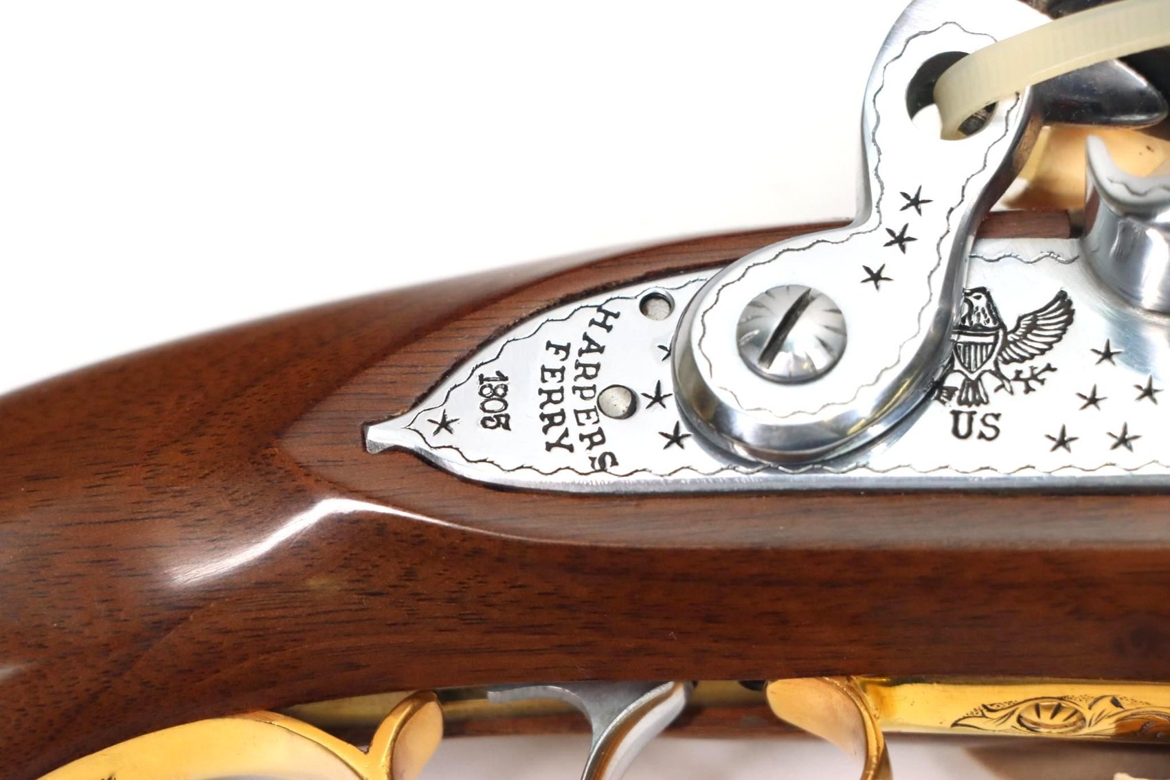 Image for Cased Pedersoli American Historical Foundation George Washington Harper's Ferry Commemorative Flintlock  Pistol