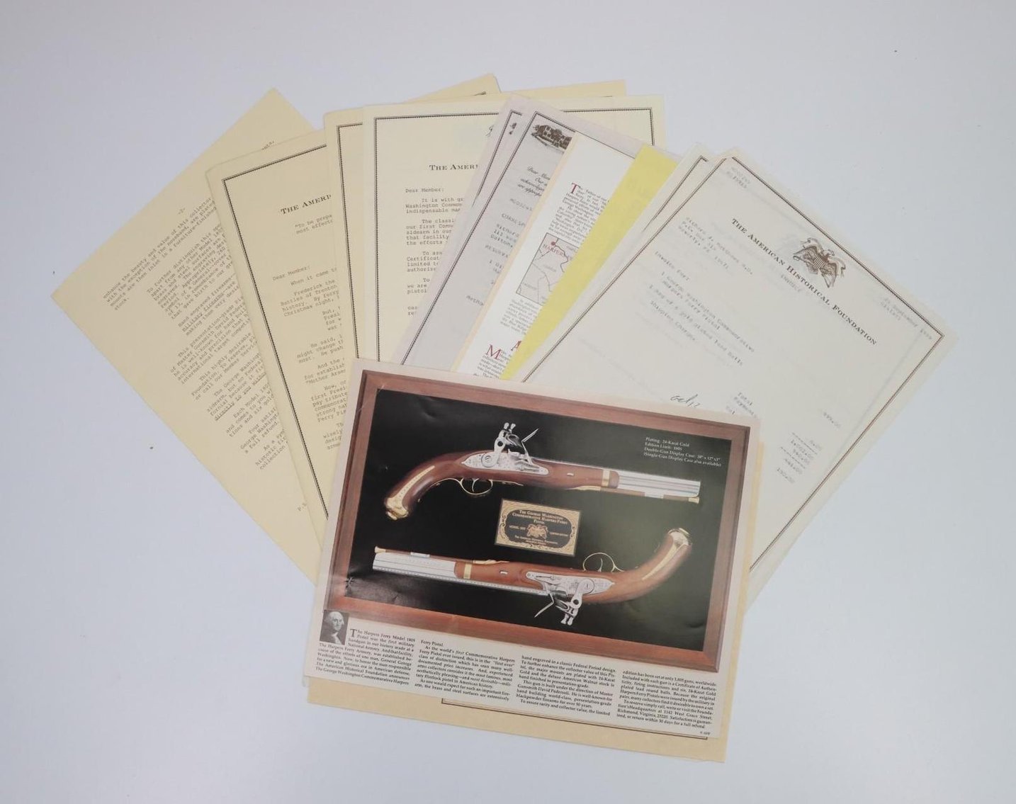 Image for Cased Pedersoli American Historical Foundation George Washington Harper's Ferry Commemorative Flintlock  Pistol