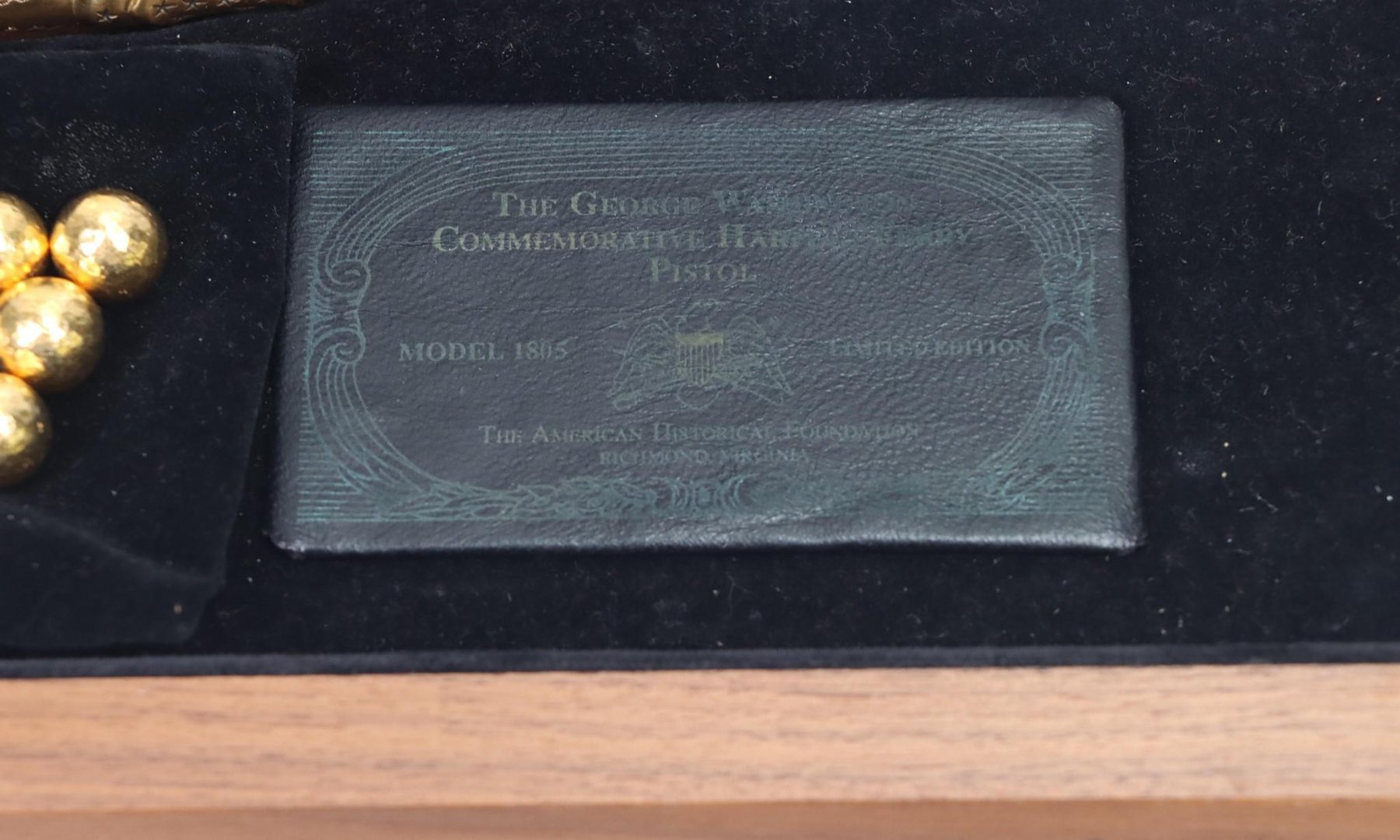 Image for Cased Pedersoli American Historical Foundation George Washington Harper's Ferry Commemorative Flintlock  Pistol