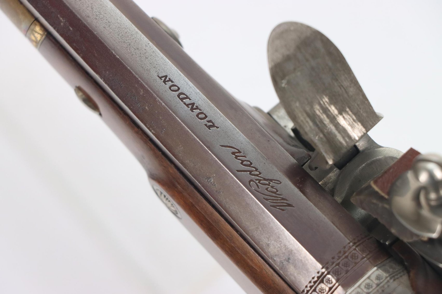 Image for Cased Pair Uberti Reproduction Robert Wogdon Hamilton/Burr Flintlock Dueling Pistol Set