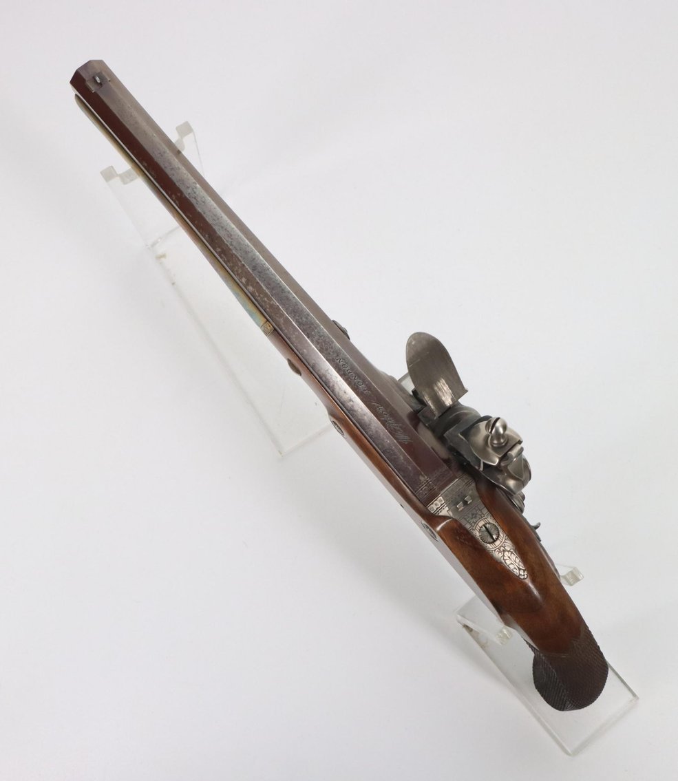 Image for Cased Pair Uberti Reproduction Robert Wogdon Hamilton/Burr Flintlock Dueling Pistol Set