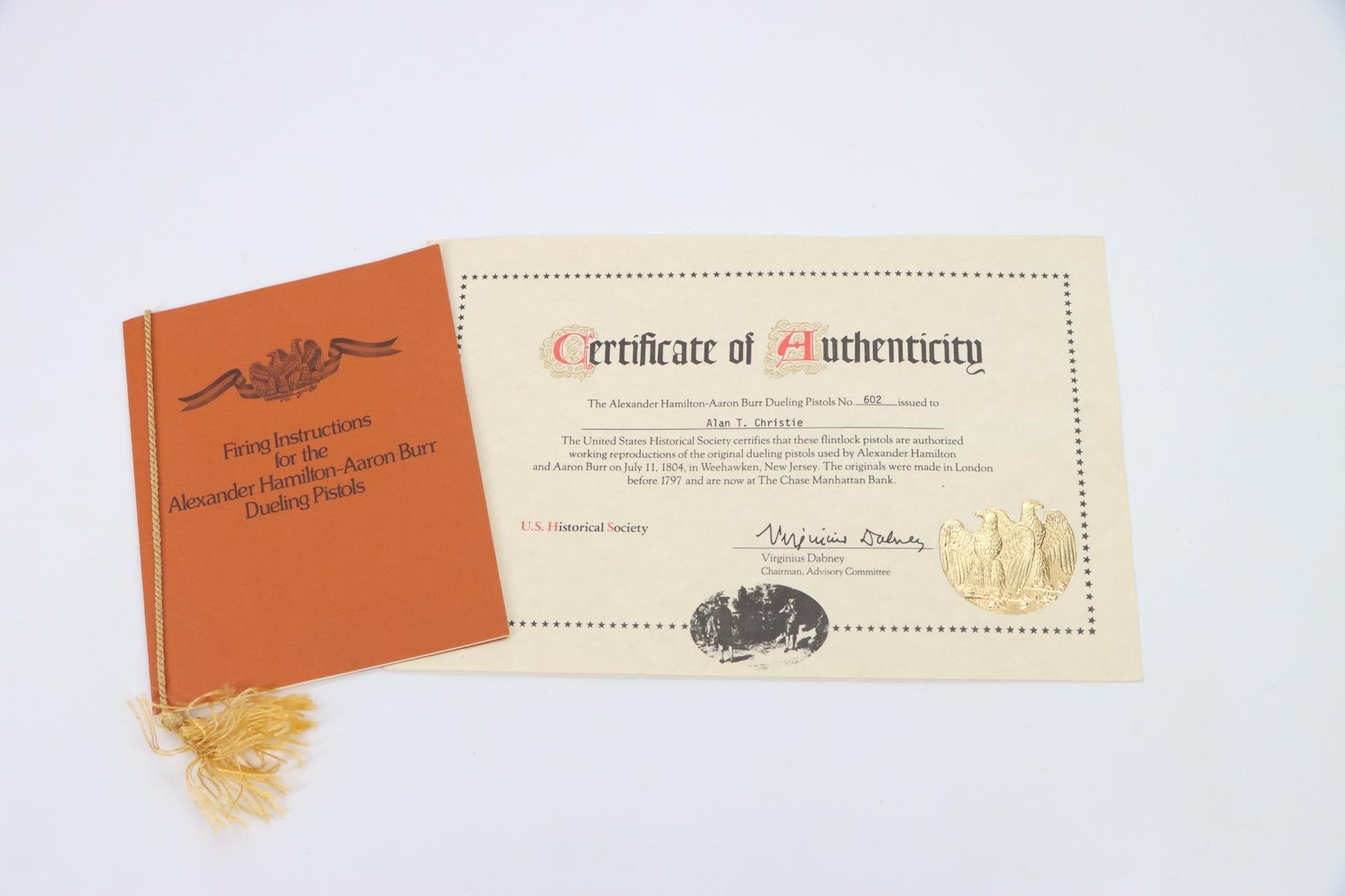 Image for Cased Pair Uberti Reproduction Robert Wogdon Hamilton/Burr Flintlock Dueling Pistol Set