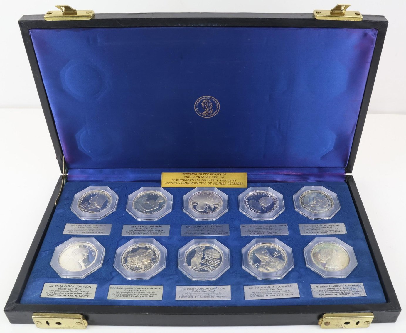 Image for Sterling Silver Societe Commemorative De Femmes Celebres Medals (50)