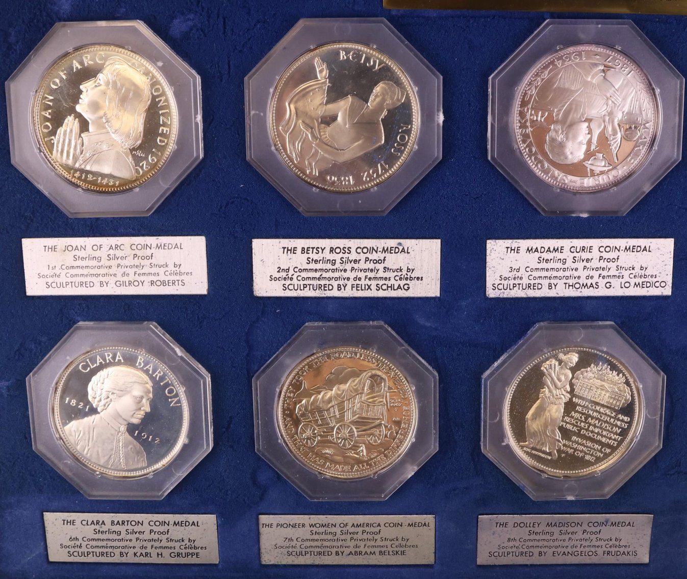 Image for Sterling Silver Societe Commemorative De Femmes Celebres Medals (50)