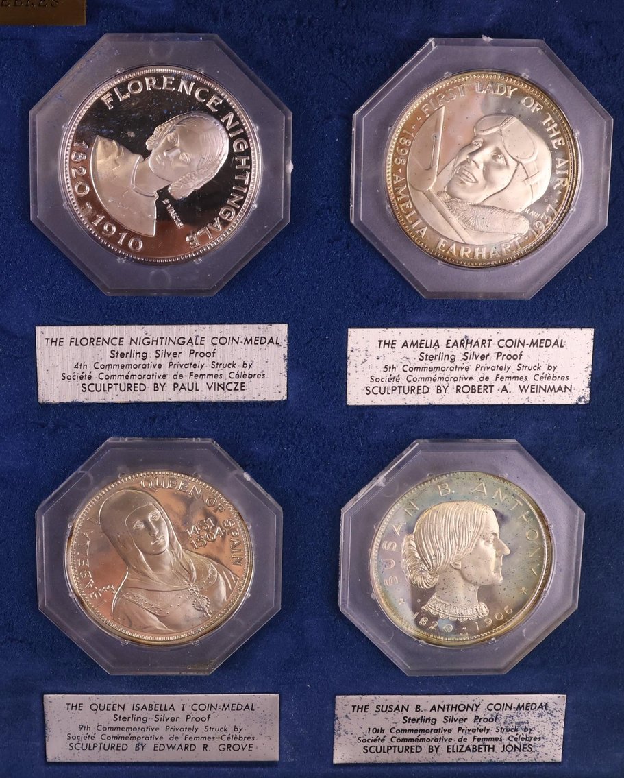 Image for Sterling Silver Societe Commemorative De Femmes Celebres Medals (50)