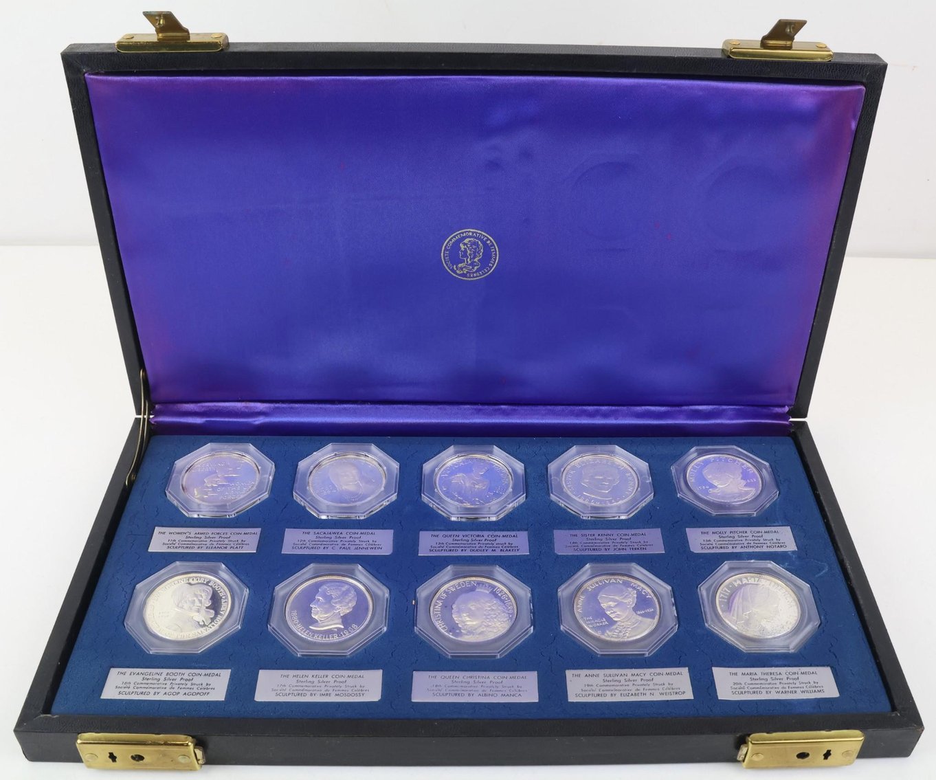 Image for Sterling Silver Societe Commemorative De Femmes Celebres Medals (50)