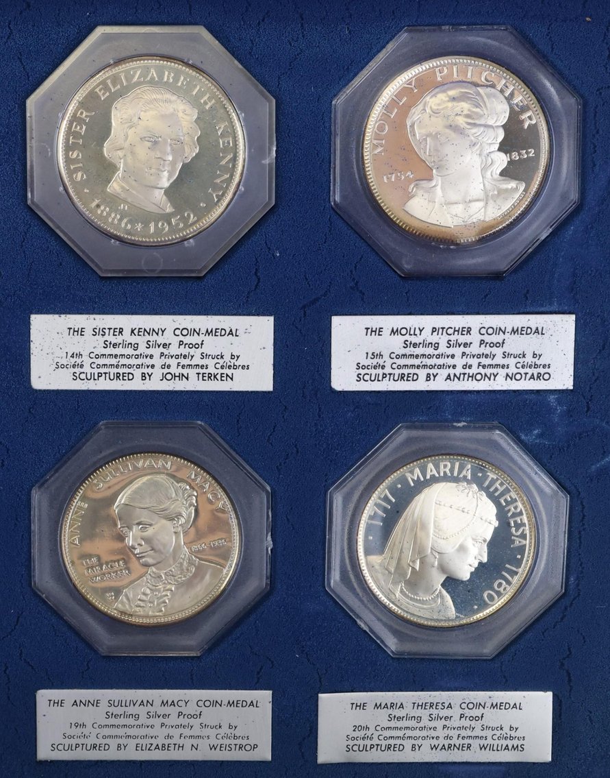 Image for Sterling Silver Societe Commemorative De Femmes Celebres Medals (50)