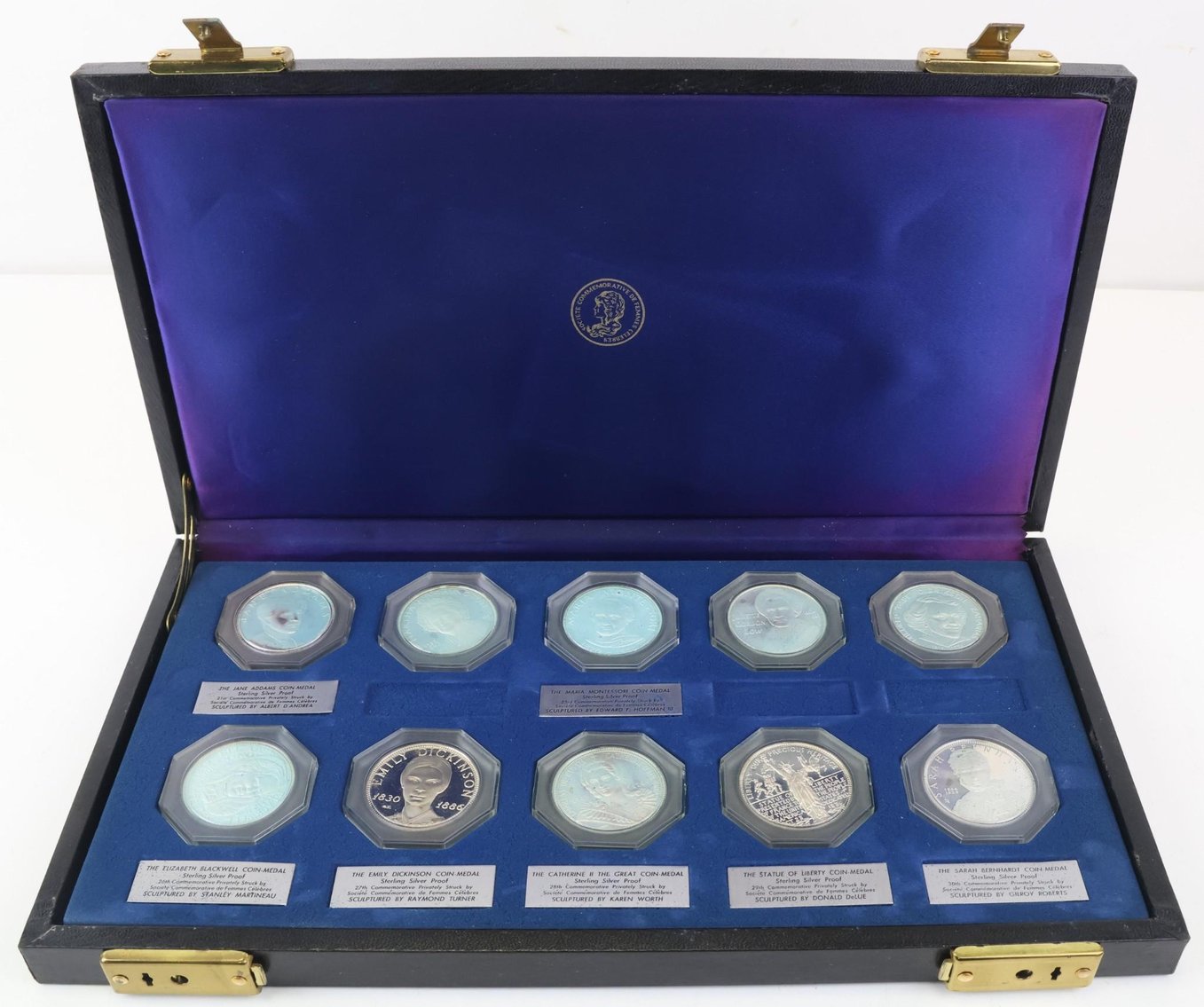 Image for Sterling Silver Societe Commemorative De Femmes Celebres Medals (50)