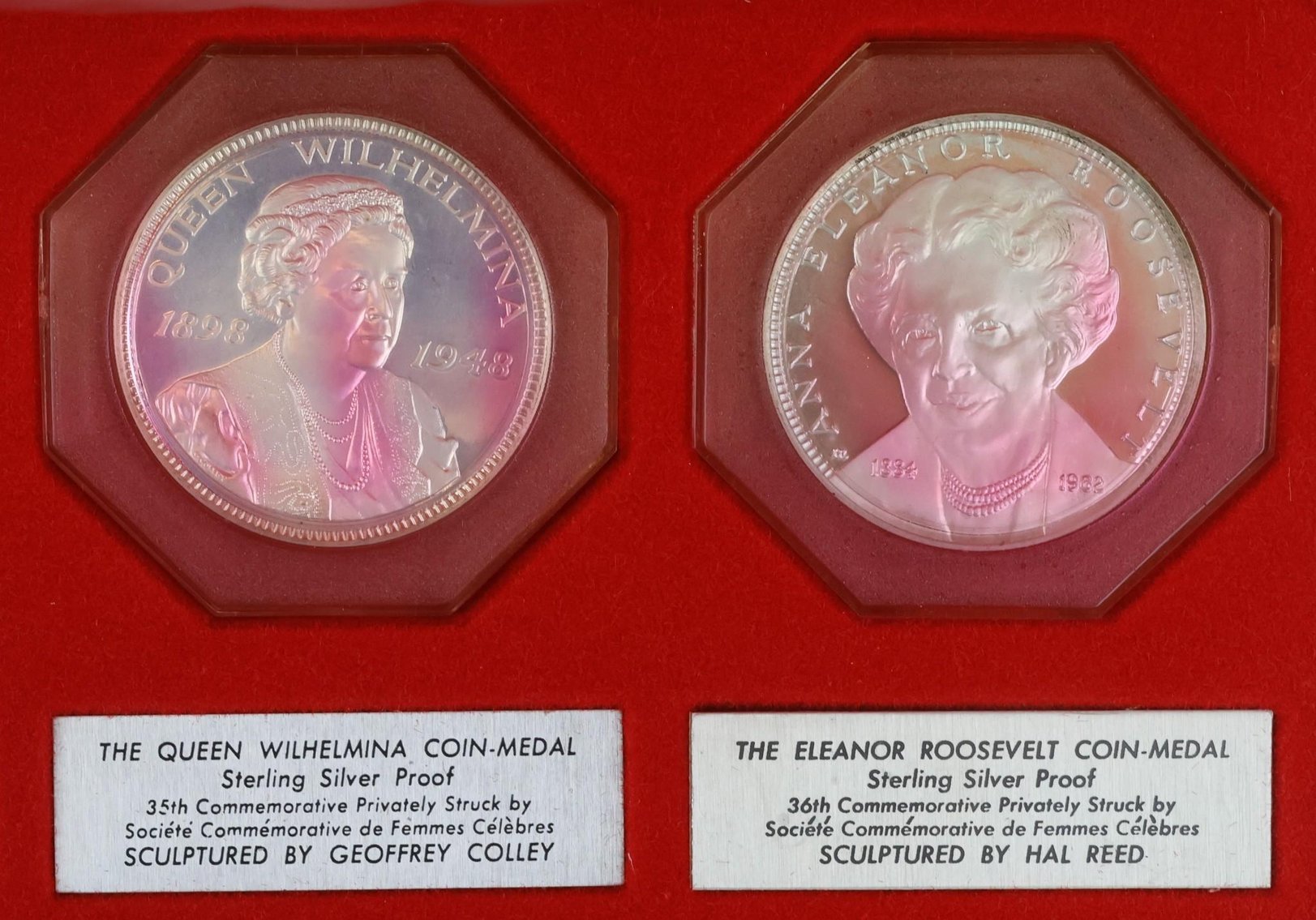 Image for Sterling Silver Societe Commemorative De Femmes Celebres Medals (50)