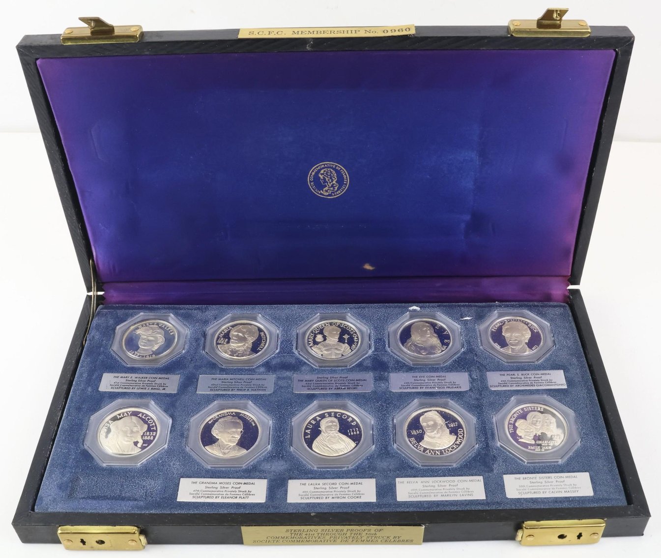 Image for Sterling Silver Societe Commemorative De Femmes Celebres Medals (50)