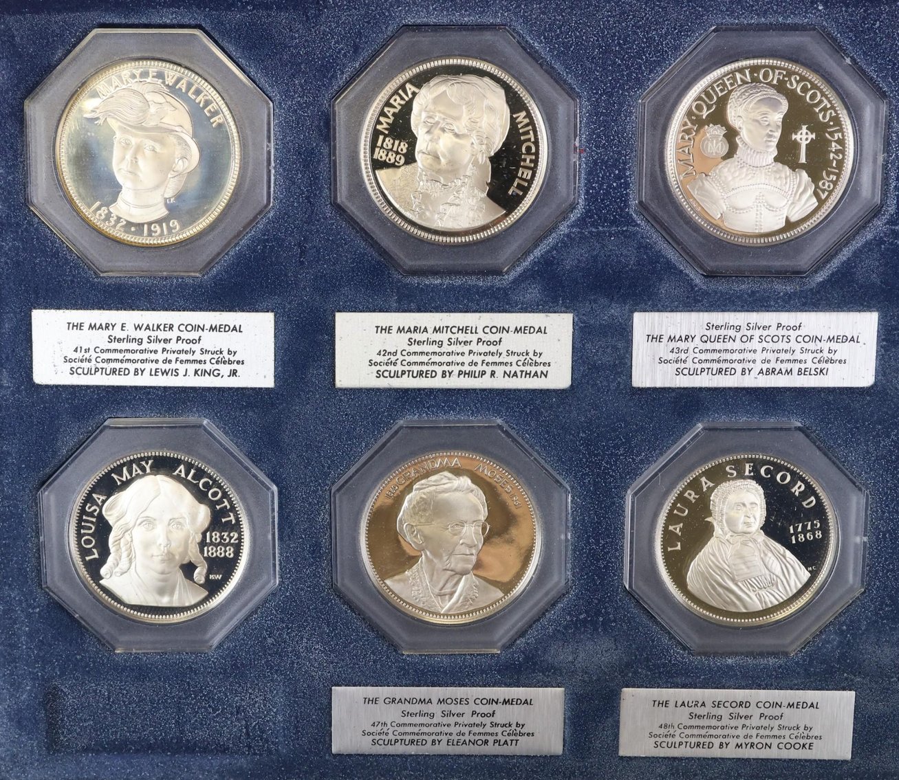 Image for Sterling Silver Societe Commemorative De Femmes Celebres Medals (50)