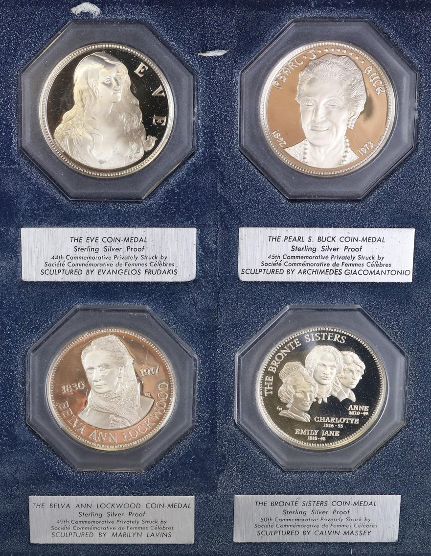 Image for Sterling Silver Societe Commemorative De Femmes Celebres Medals (50)