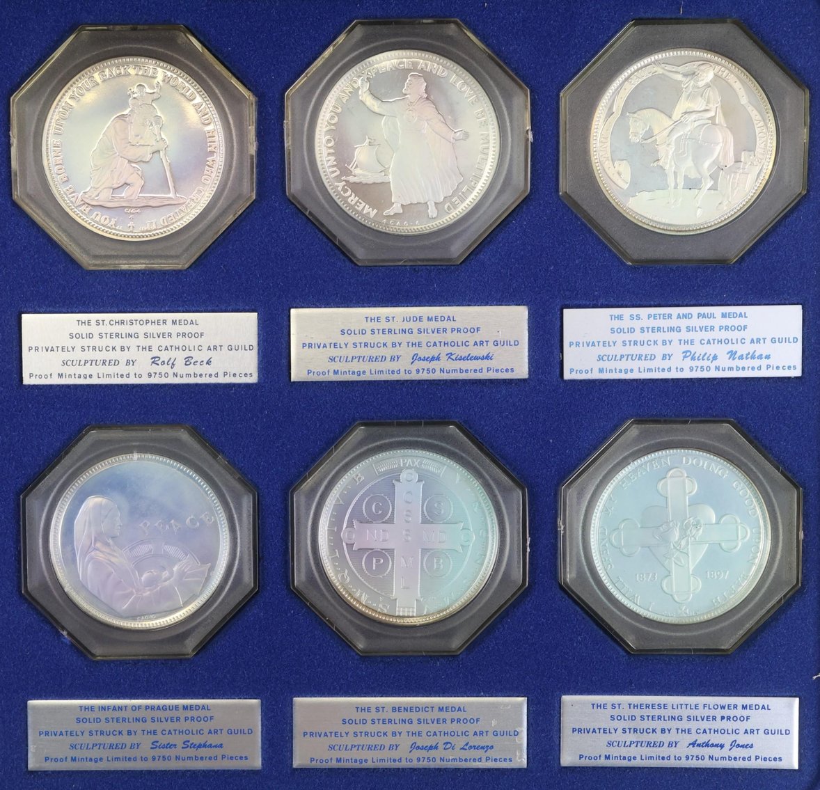 Image for Sterling Silver Catholic Art Guild / Catholic Commemorative Medal Society Medals (50)