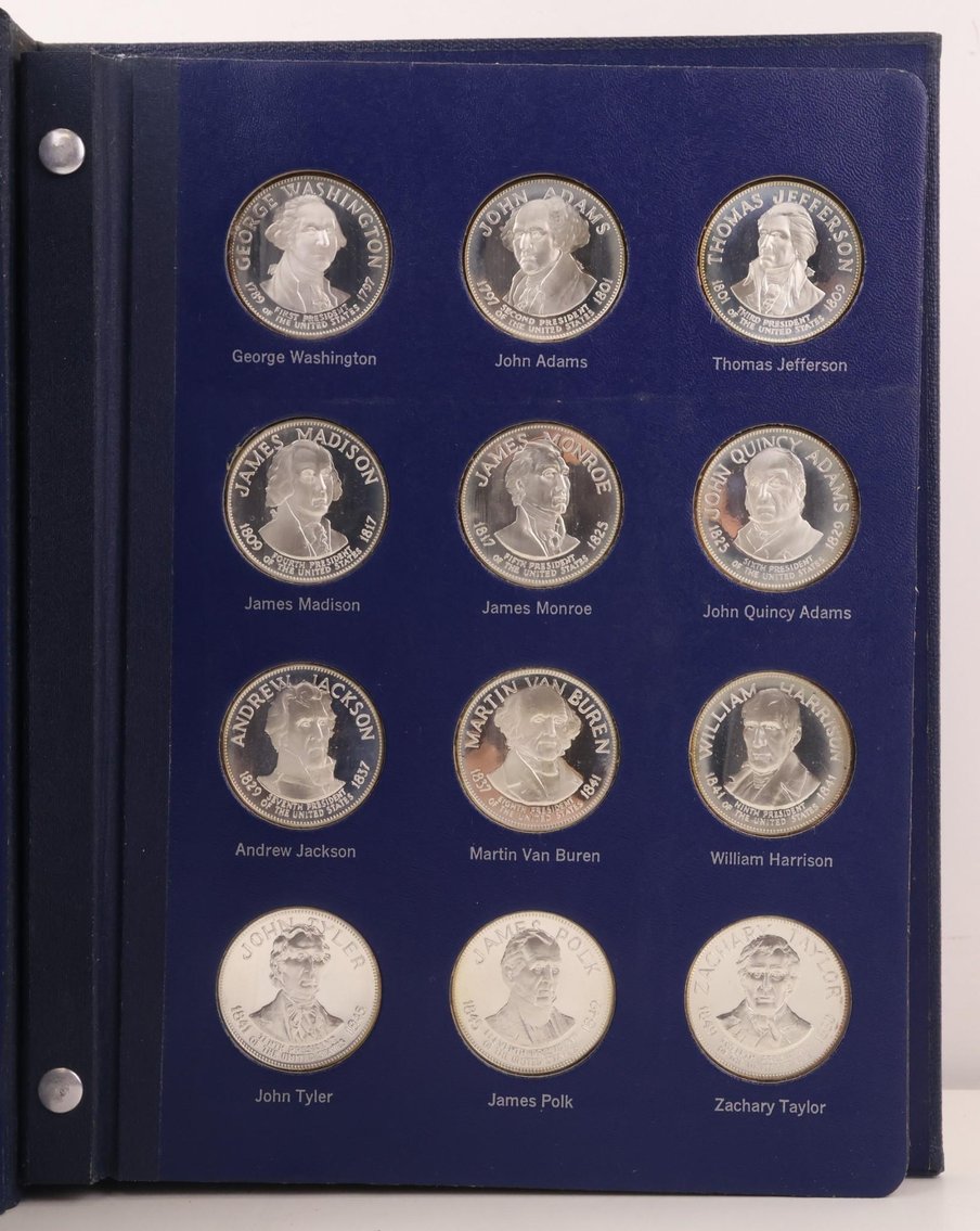 Image for Franklin Mint Sterling Silver Presidential Commemorative Medals 