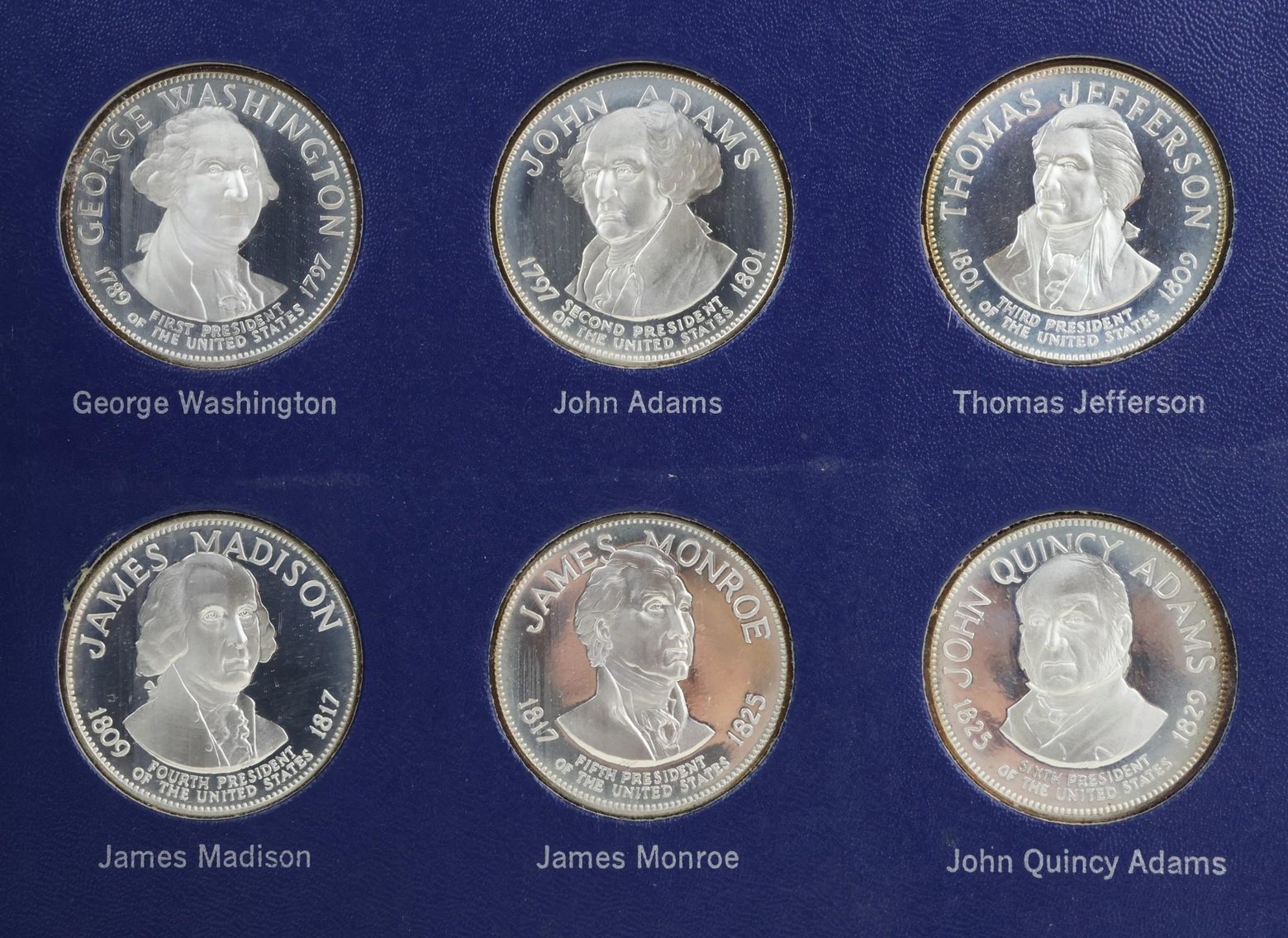 Image for Franklin Mint Sterling Silver Presidential Commemorative Medals 