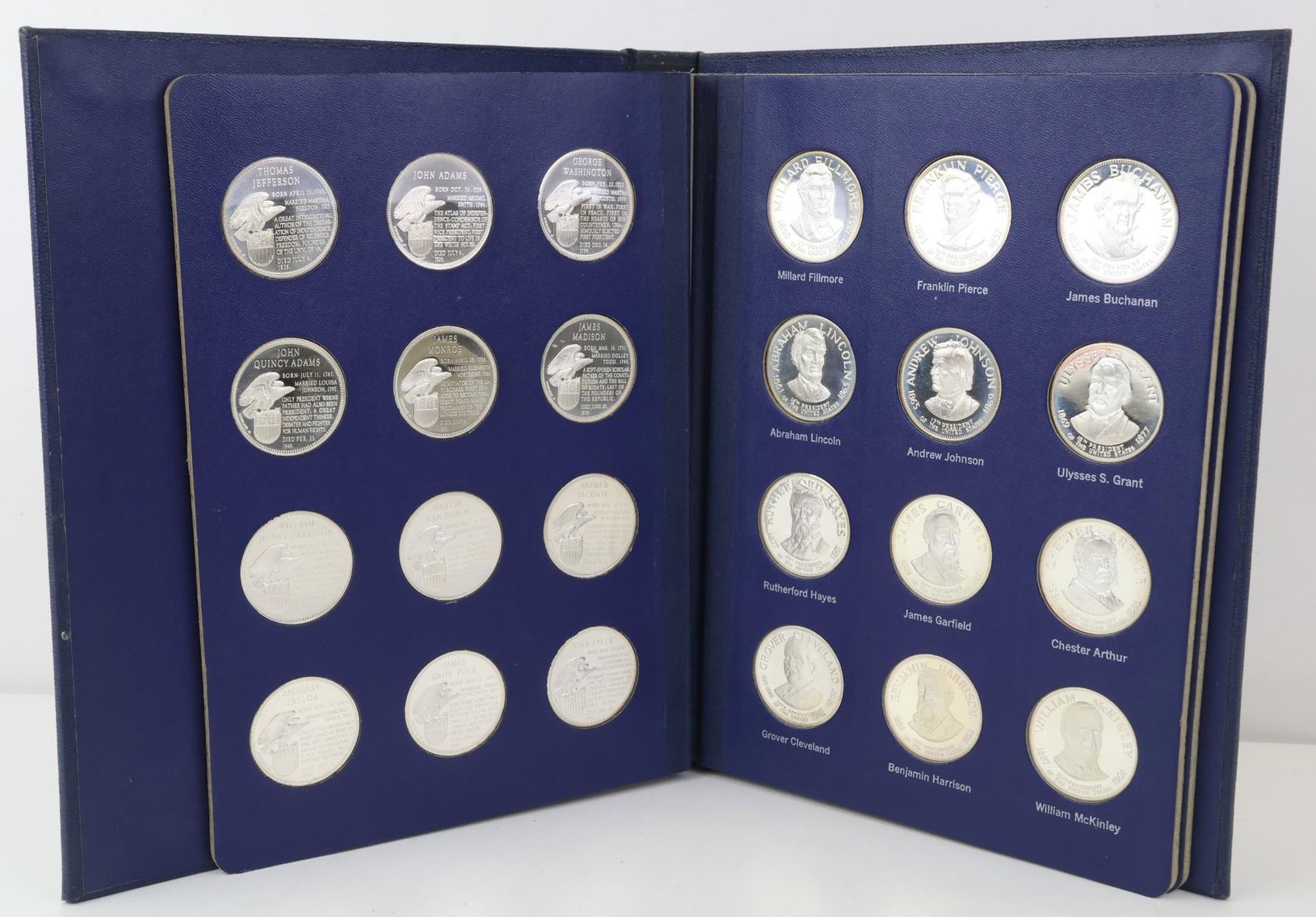 Image for Franklin Mint Sterling Silver Presidential Commemorative Medals 