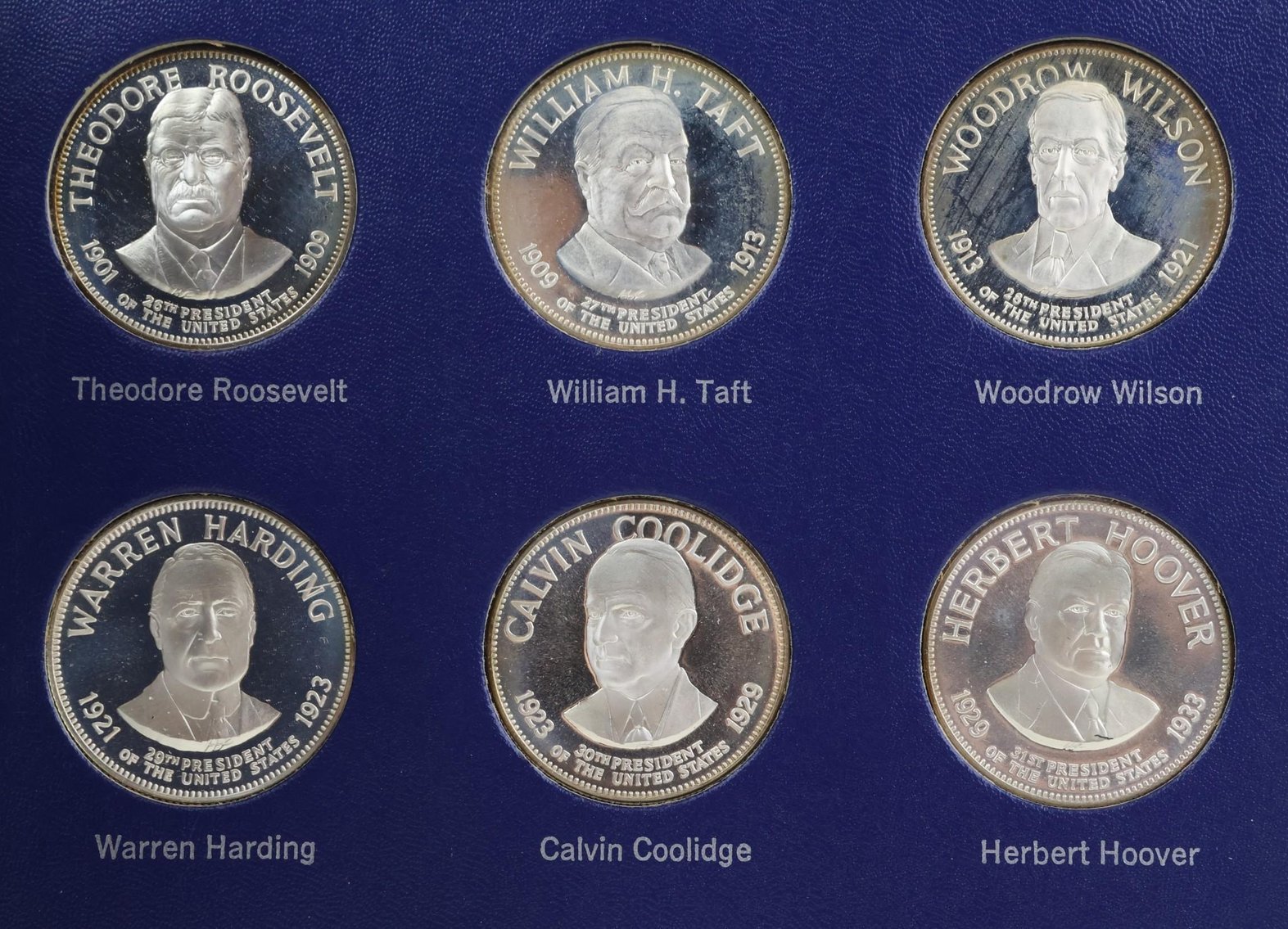 Image for Franklin Mint Sterling Silver Presidential Commemorative Medals 