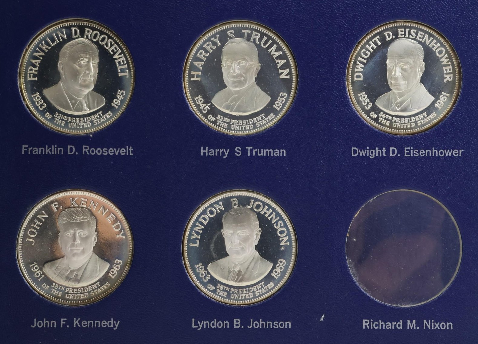Image for Franklin Mint Sterling Silver Presidential Commemorative Medals 