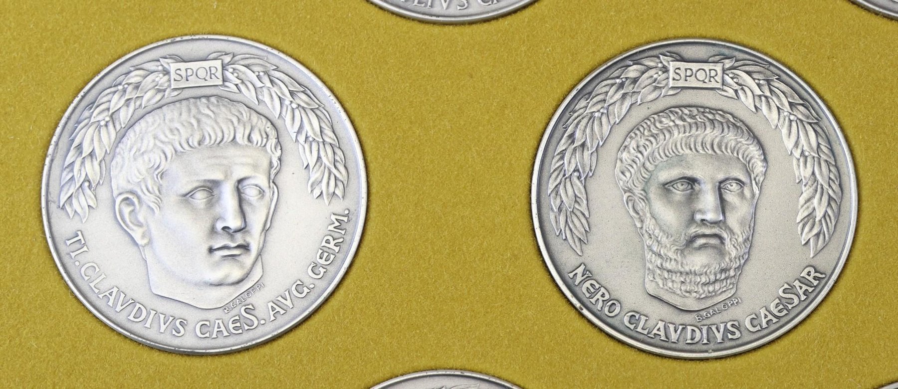 Image for Franklin Mint Sterling Silver Twelve Caesars Medals (12)