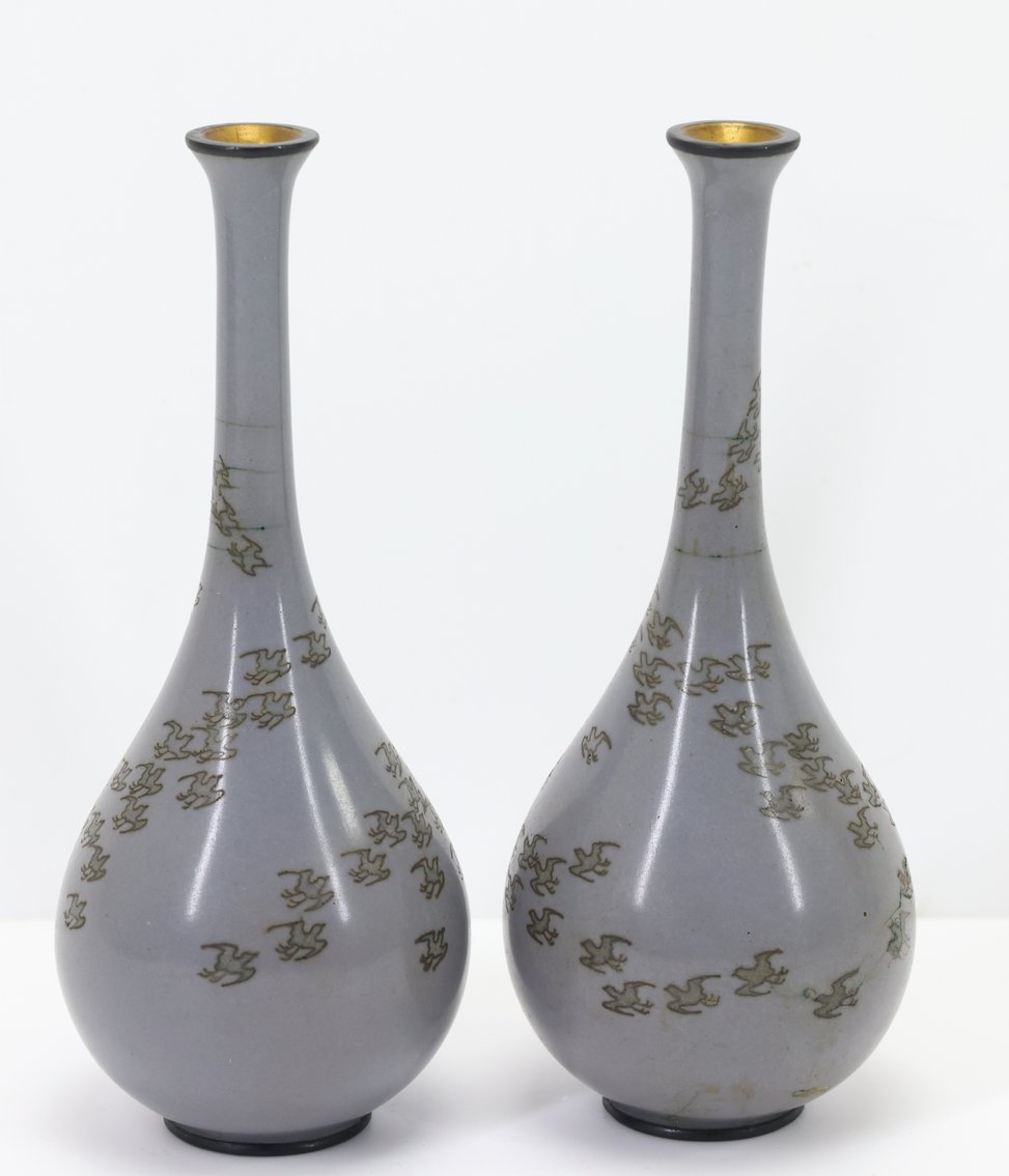 Image for Namikawa Yasuyuki Japanese Cloisonne Vases