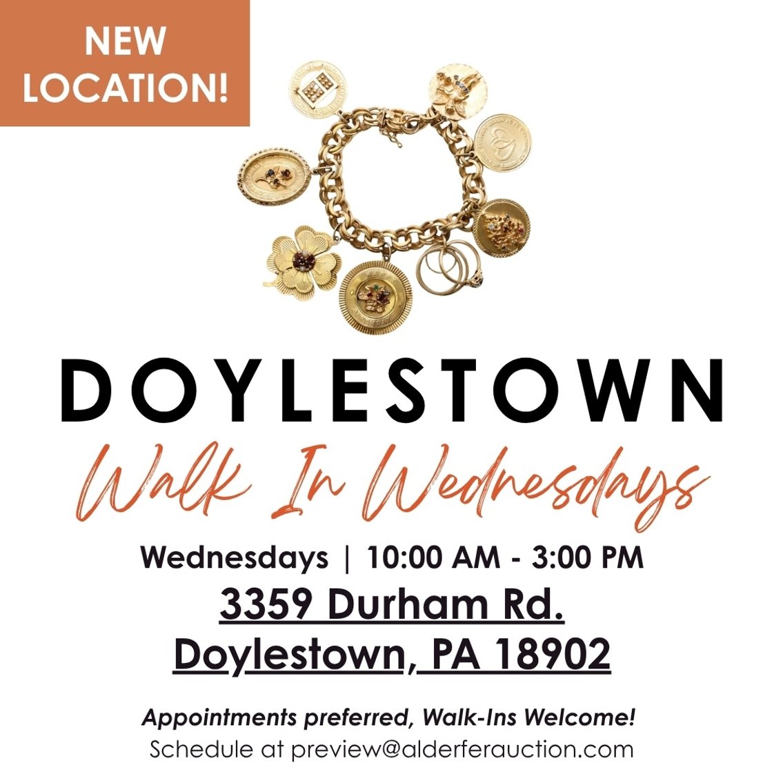 Image for Walk-In Wednesdays at Doylestown | Complimentary Valuations | 10:00 AM - 3:00 PM