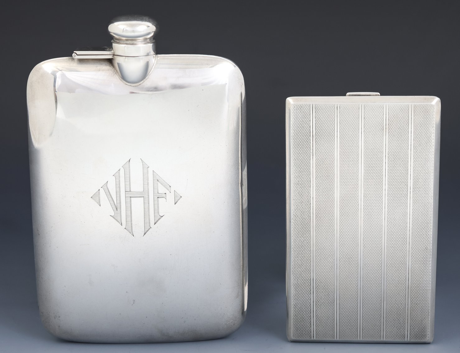Image for Blackinton Sterling Silver Flask and Cigarette Case