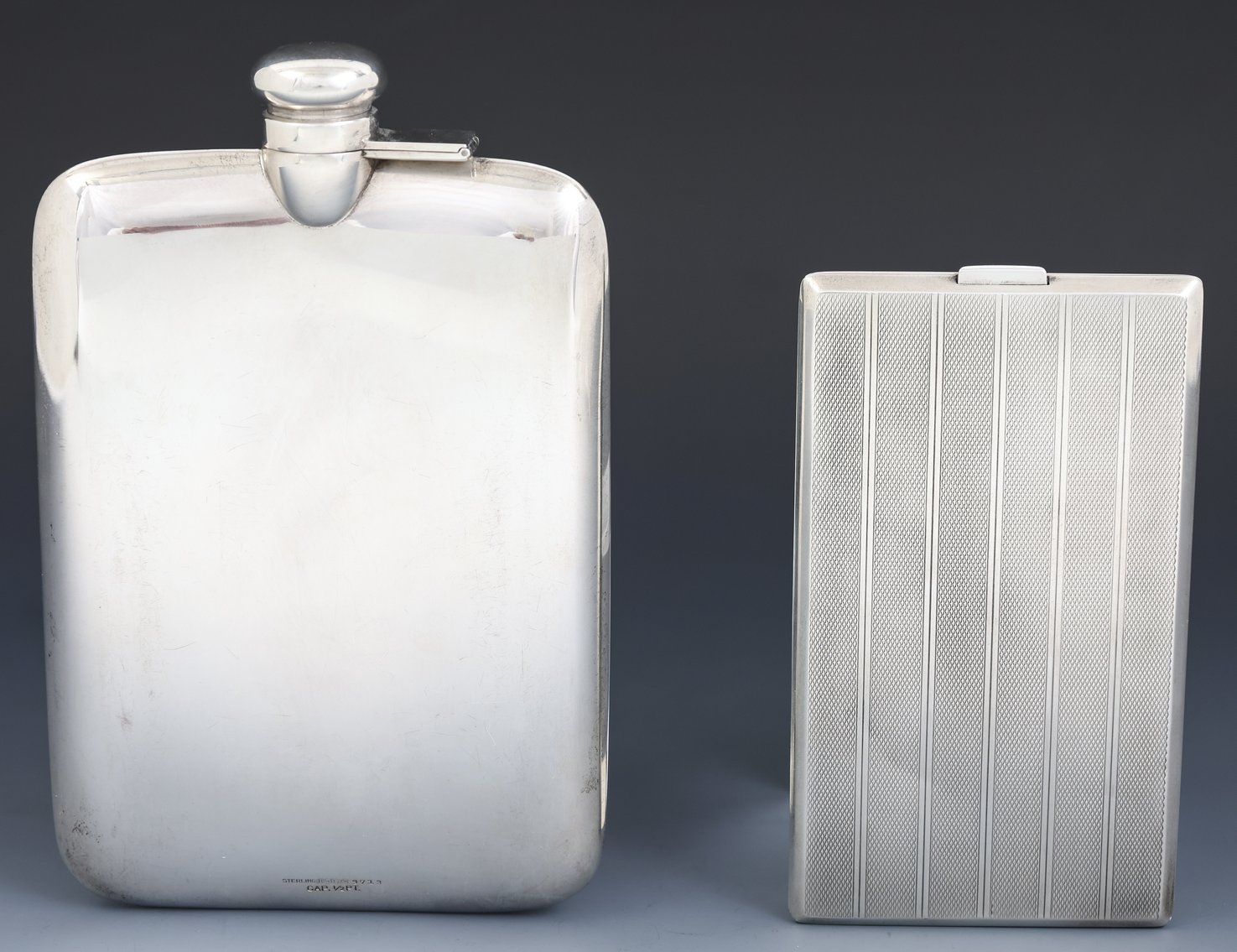 Image for Blackinton Sterling Silver Flask and Cigarette Case