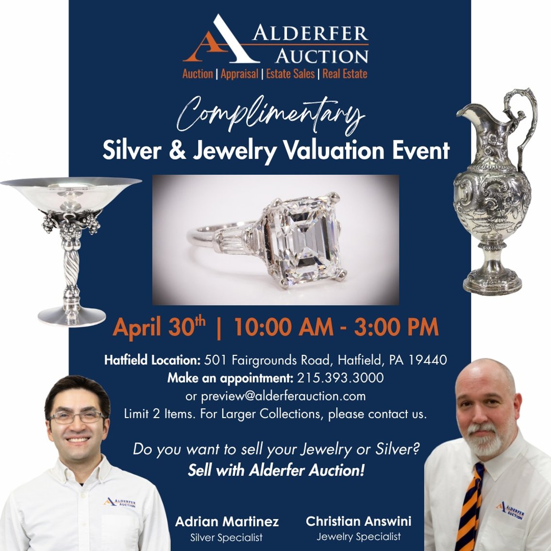 Image for Complimentary Silver and Jewelry Valuation Event | April 30, 2026 from 10:00 AM - 3:00 PM