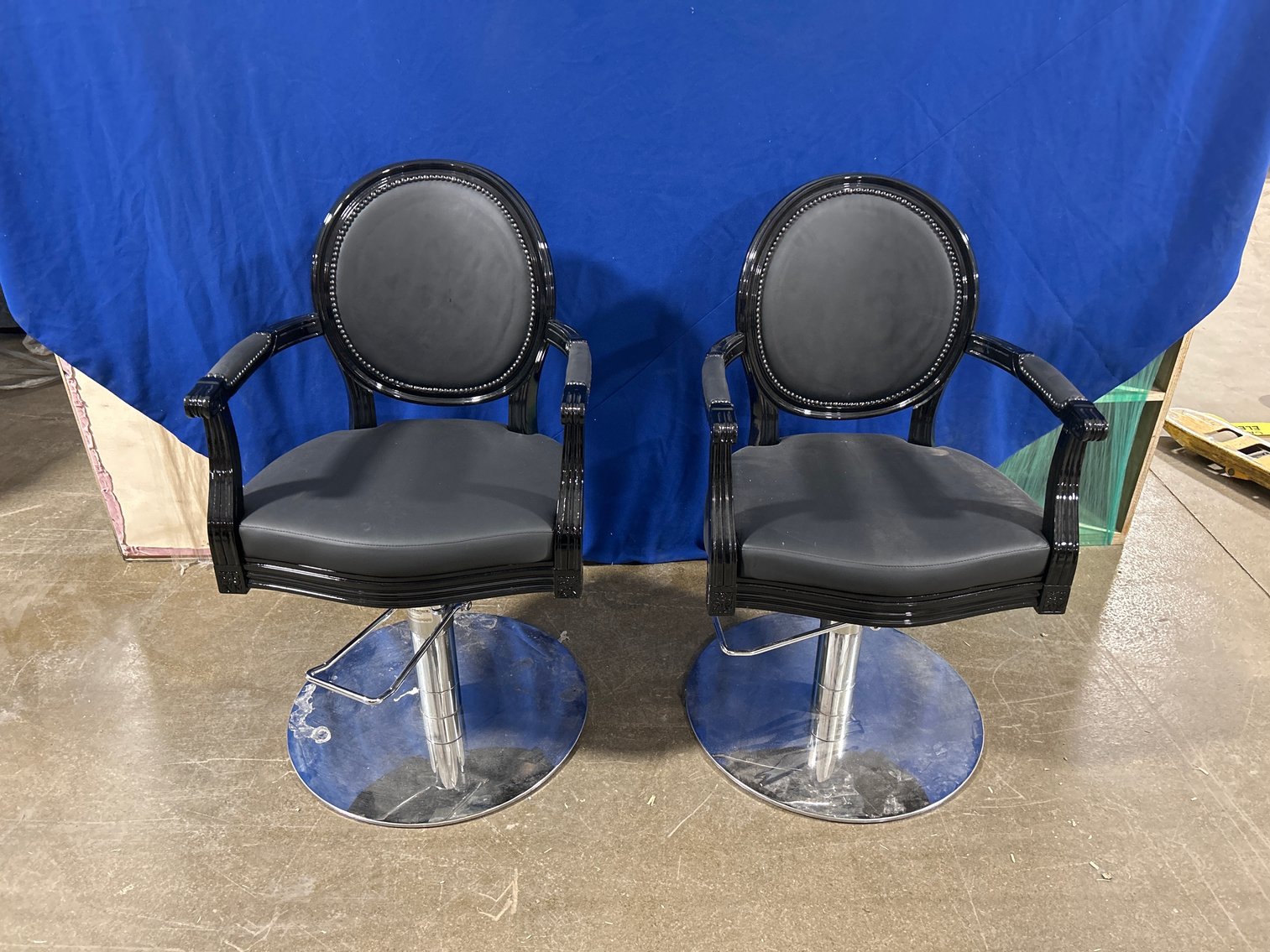 Image for {EACH} (2) Ayala Faux Leather Upholstered Salon Chair w/Nail Head Detail