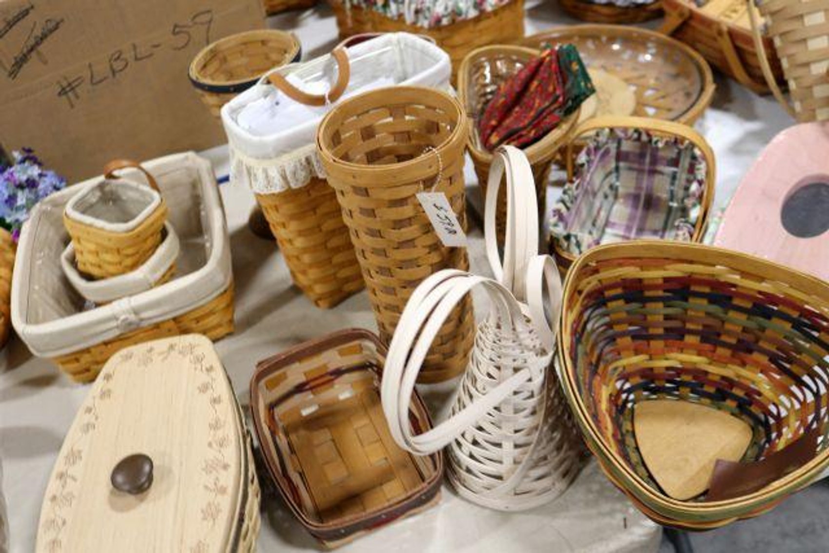 Image for LARGE LONGABERGER BASKET & POTTERY COLLECTION