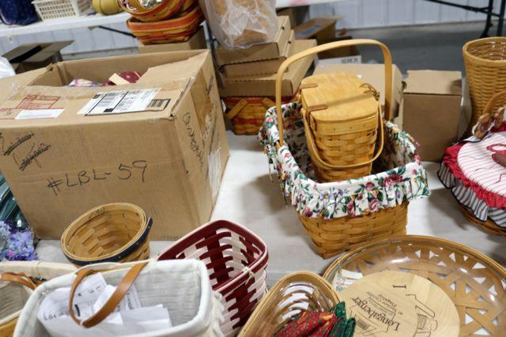 Image for LARGE LONGABERGER BASKET & POTTERY COLLECTION