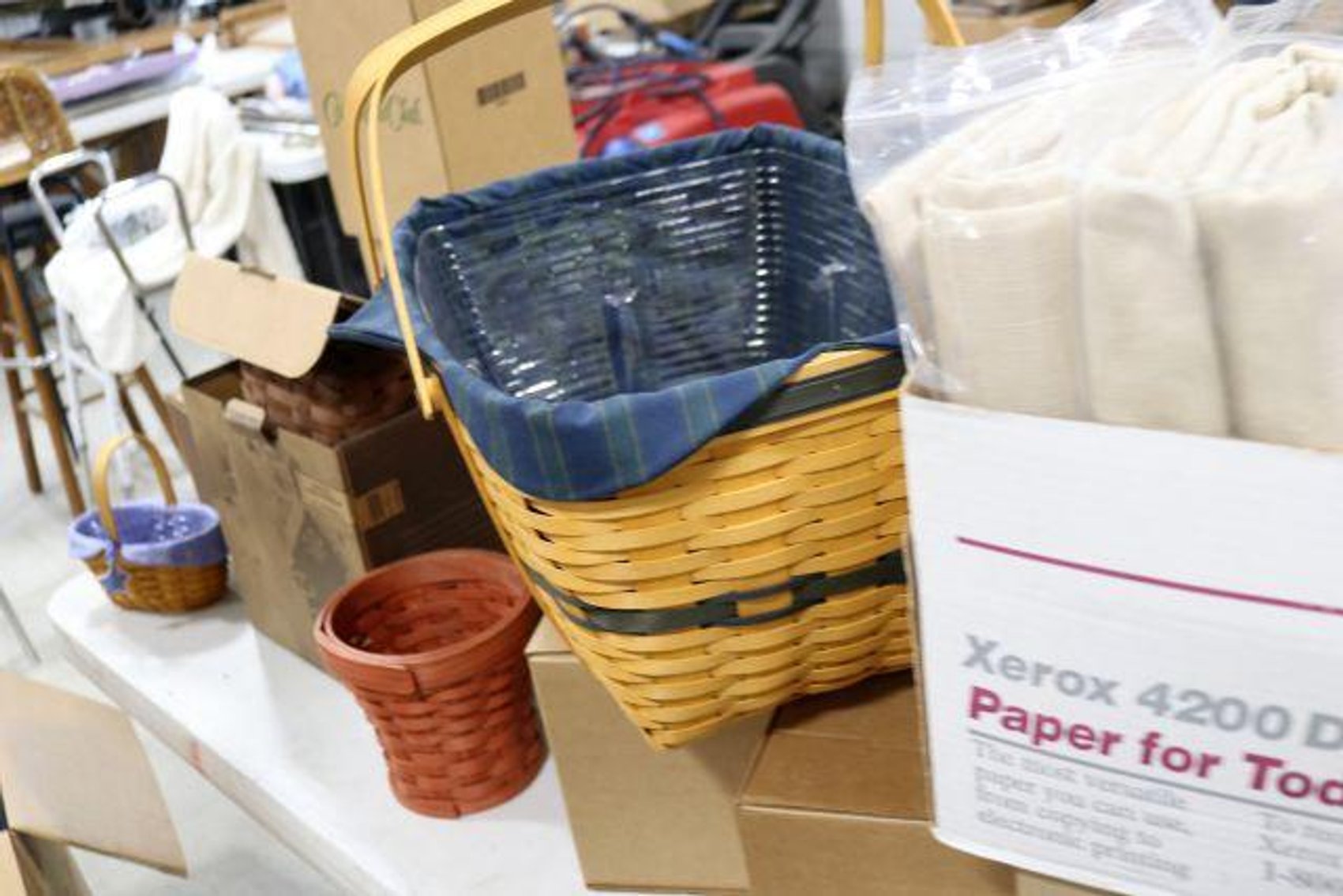 Image for LARGE LONGABERGER BASKET & POTTERY COLLECTION