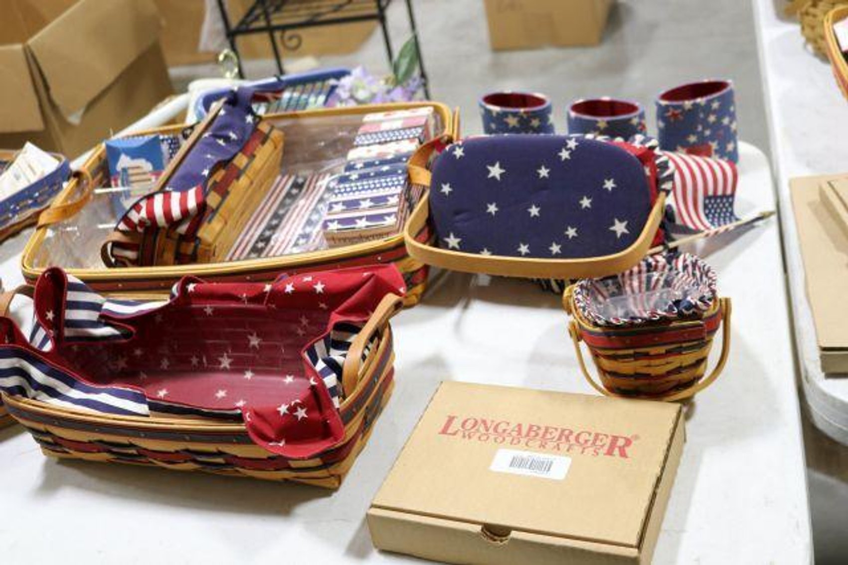 Image for LARGE LONGABERGER BASKET & POTTERY COLLECTION