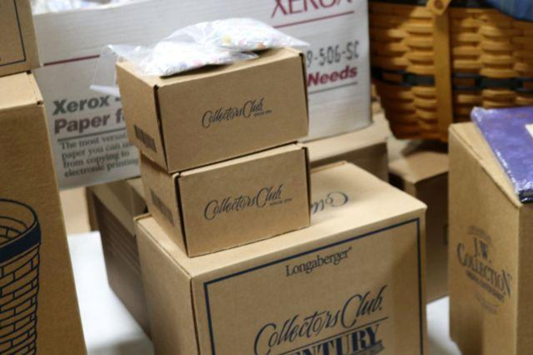 Image for LARGE LONGABERGER BASKET & POTTERY COLLECTION