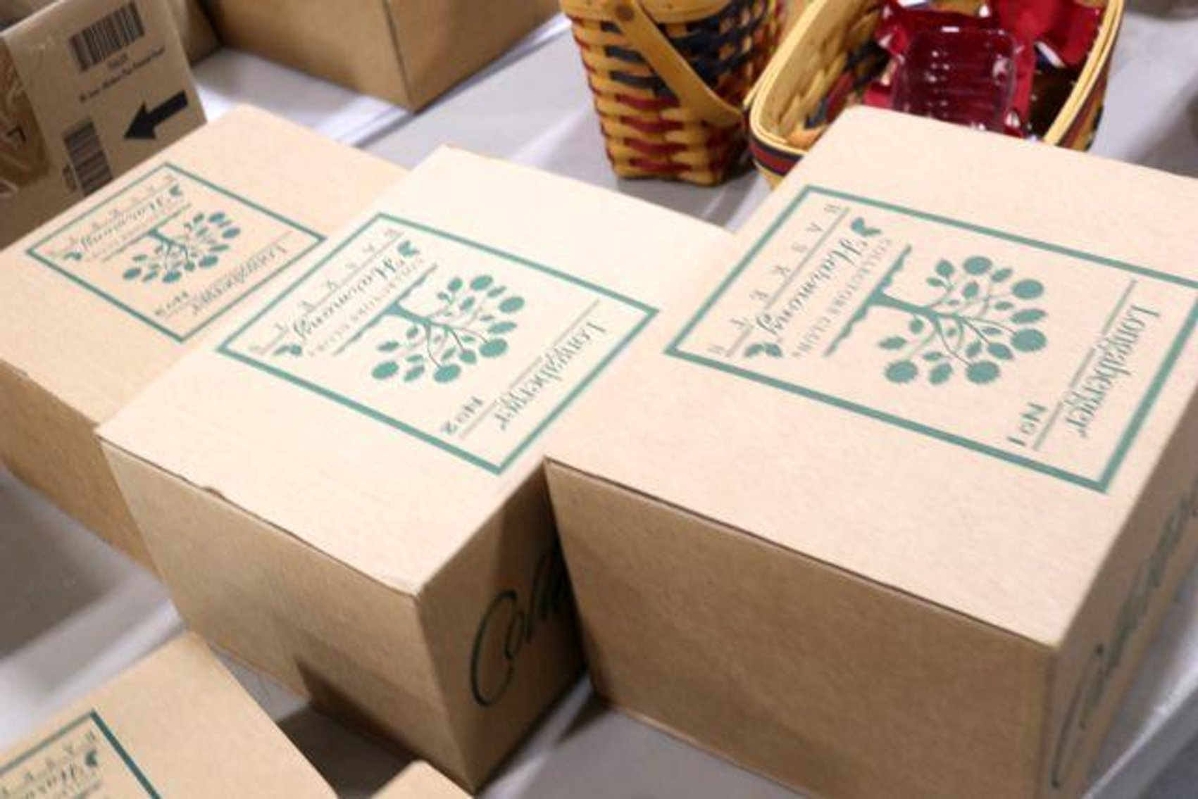 Image for LARGE LONGABERGER BASKET & POTTERY COLLECTION