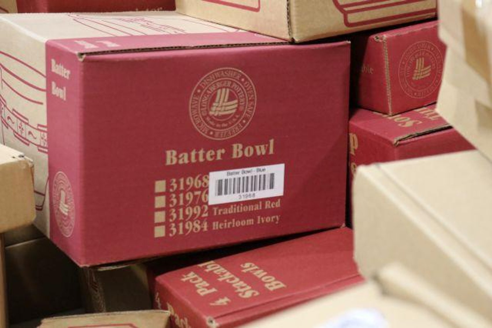 Image for LARGE LONGABERGER BASKET & POTTERY COLLECTION