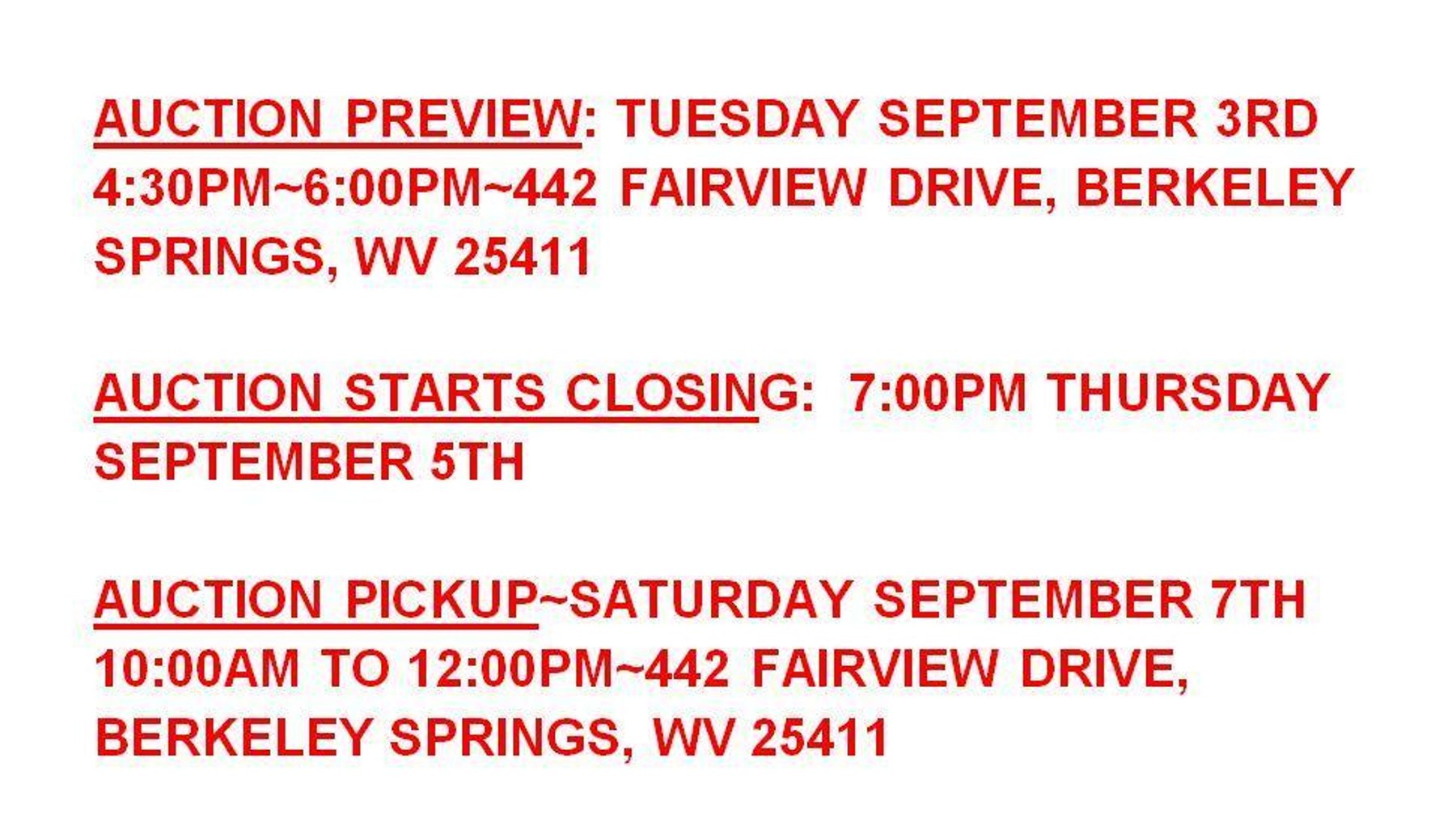 Image for Downsizing Online Auction For Ike & Penny Bohrer