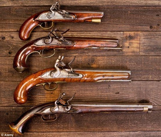 Antique Flintlock Pistols (Set of 4)