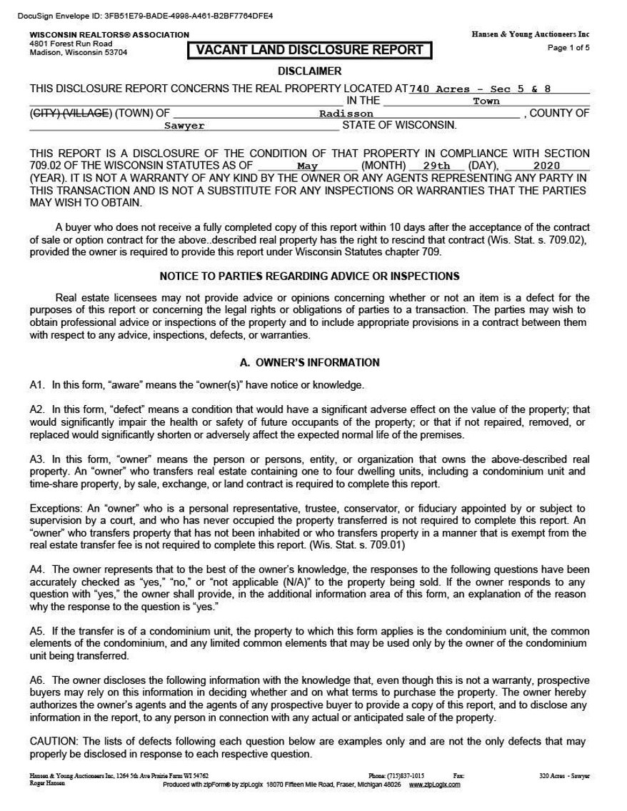 Image for 741(+/-) Acres - Sawyer County