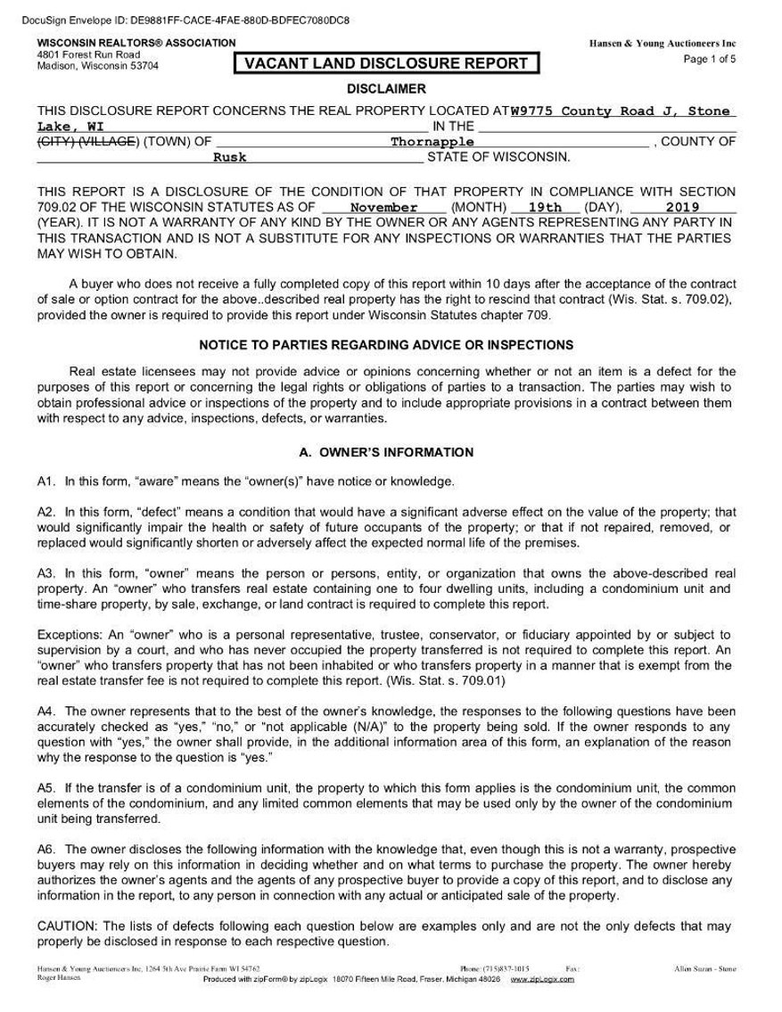 Image for 124+/- Acres Recreation Land w/Cabin - Bruce, WI