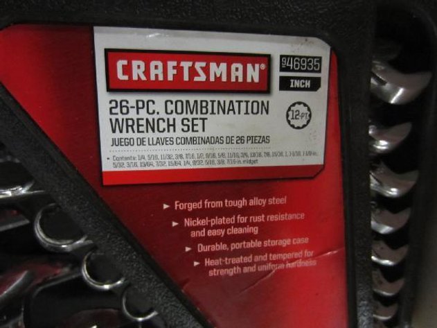 Image for Craftsman 26-Piece Combination Wrench Set, Electrical Wire and Wire Brushes