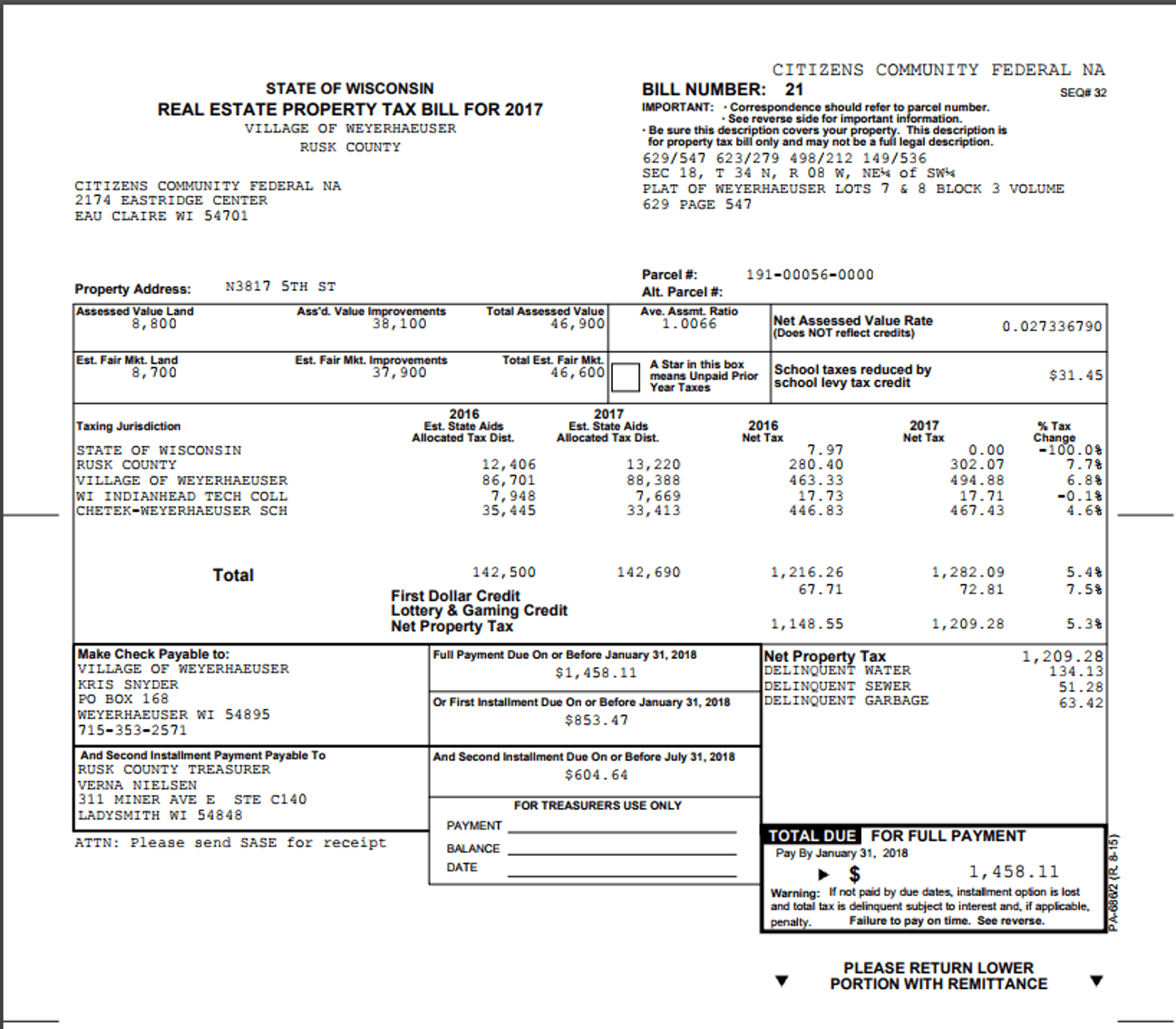 Image for 2 Bedroom with Attached Garage - Weyerhaeuser, WI