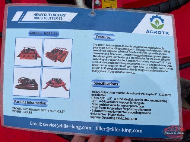 Image for Skidsteer Heavy Duty Brush Cutter - Red